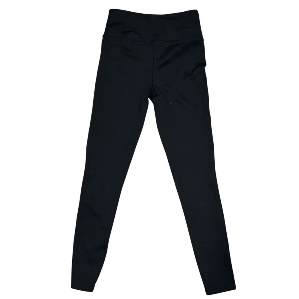 Assets by Spanx Black Faux Leather Leggings Tights Pants size Large
